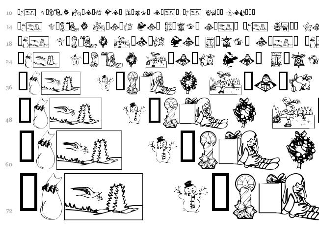 KR Christmas 2002 font waterfall